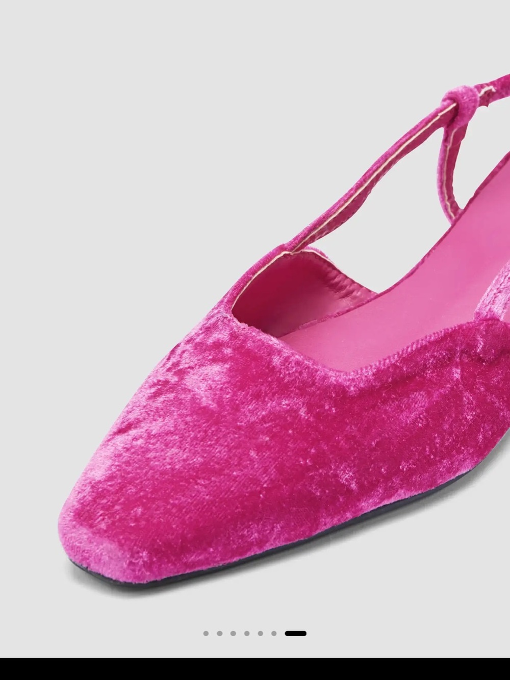 Cider Quiet Luxury Hot Pink Velvet Slingback Flats - Picture 5 of 8